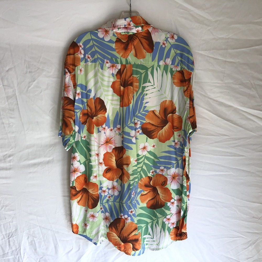 Tommy Hilfiger Shirt Mens Large Multicolor Floral Rayon Hawaiian Vintage - Picture 6 of 9